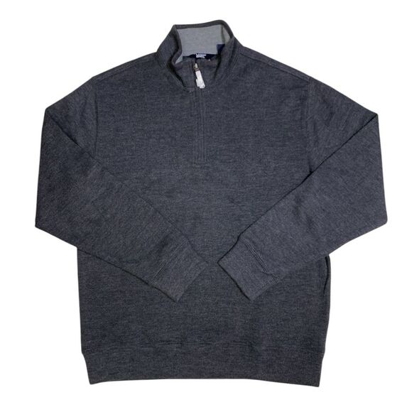 Lands' End Other - Dark Charcoal - Lands' End Men's Bedford Rib Quarter Zip Long Sleeve Soft Cozy P